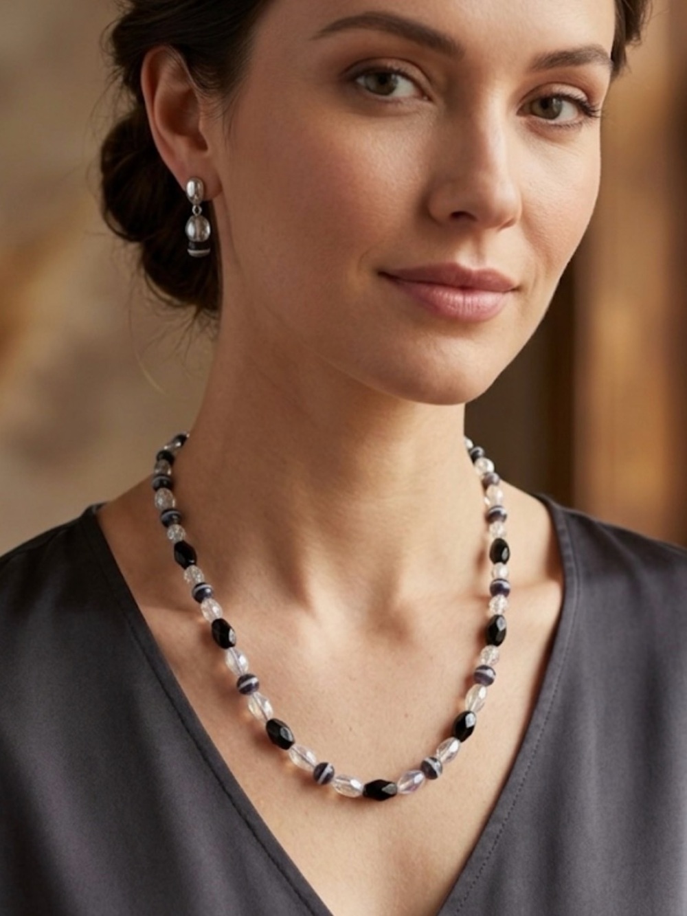 Glass Beaded Necklace - Picture 1 of 5